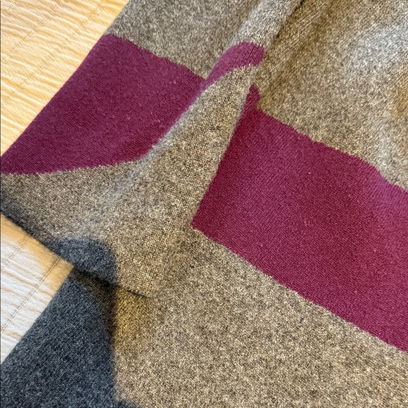 LaFayette 148 Reversible Cashmere Sweater Coat Burgundy Gray Navy Soft XL - Picture 6 of 13